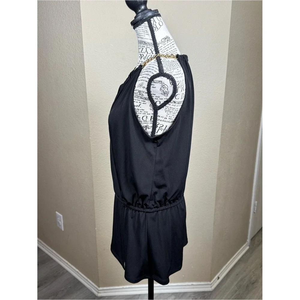 Michael Kors Black Chain-Detail Top‎